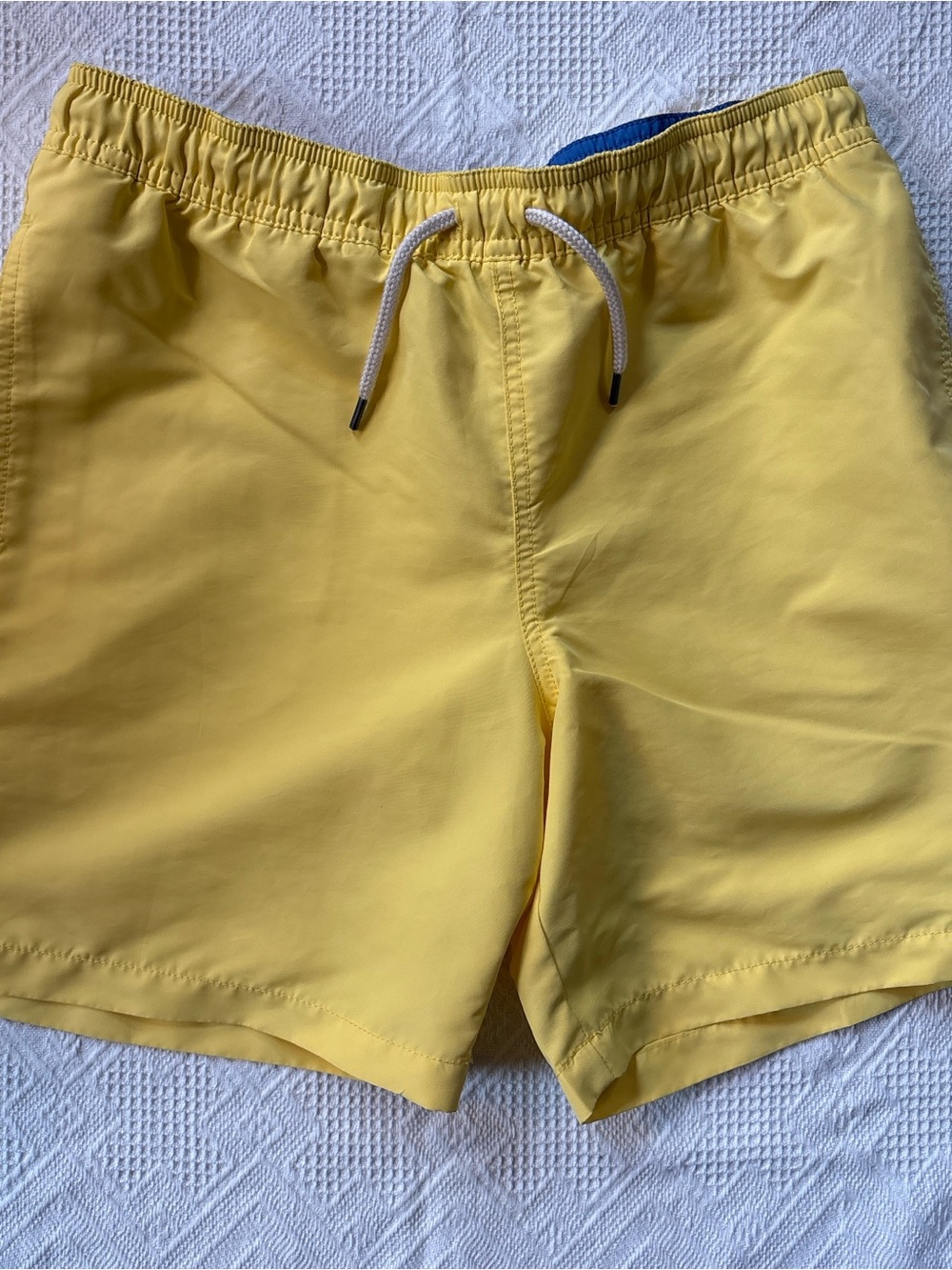 Polo by Ralph Lauren Yellow Kids Swim Trunks with White Drawstring